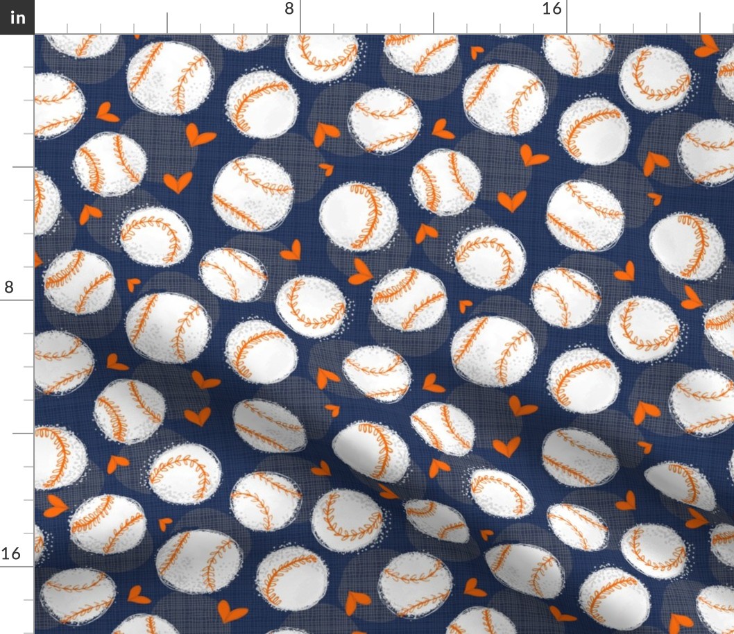 Baseball Lovers Unite! Blue and Orange Medium Scale