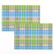 Argyle & Tartan #3 - pastel green, blue, purple