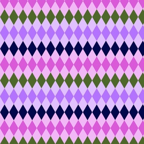 Argyle #14 - purple, pink, olive green