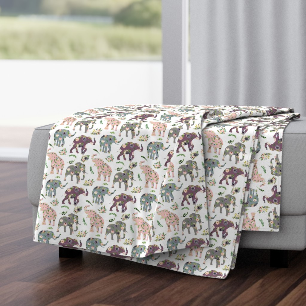 floral patchwork elephant 3 inch wide