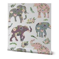 floral patchwork elephant 3 inch wide