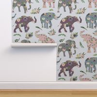 floral patchwork elephant 3 inch wide