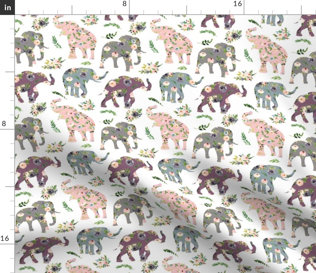 floral patchwork elephant 3 inch wide