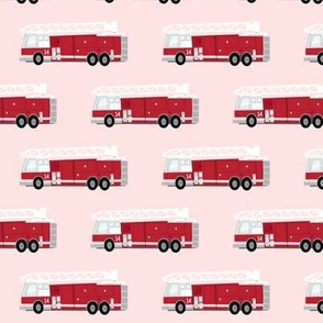 fire trucks - dark red on pink C19BS