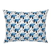 space bear starry night on gray linen background - 3 inch wide