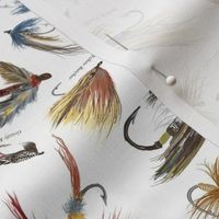 Fly  fishing Lures on white