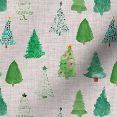 Christmas Trees // Swiss Coffee Linen