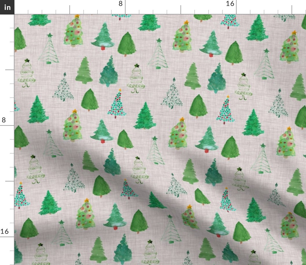Christmas Trees // Swiss Coffee Linen