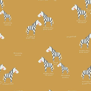 Zebras in mustard