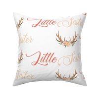 peach floral little sister antlers