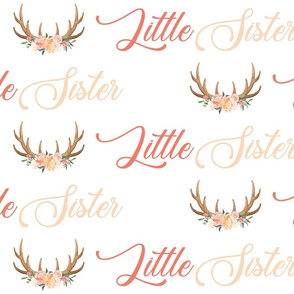 peach floral little sister antlers