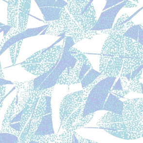 Spotted Leaves Sky Chambray 150