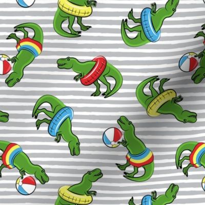 Summer Trex - Pool floats OG -  toss on grey stripes - LAD19