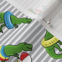 Summer Trex - Pool floats OG -  toss on grey stripes - LAD19