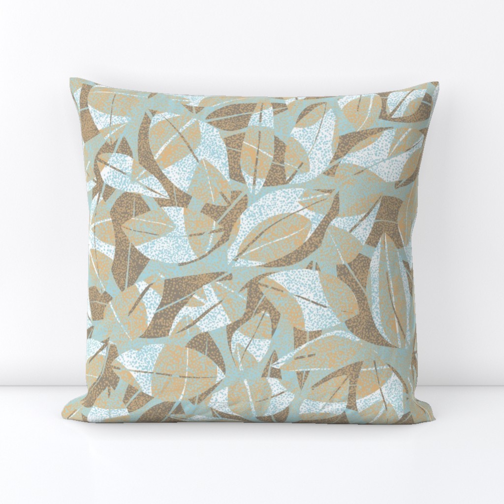 Spotted Leaves Sky Jute Dove 300