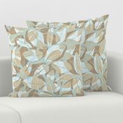 Spotted Leaves Sky Jute Dove 300