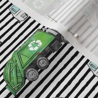 Recycle Trucks - Recycling Truck Garbage Truck Green - black stripes - LAD19