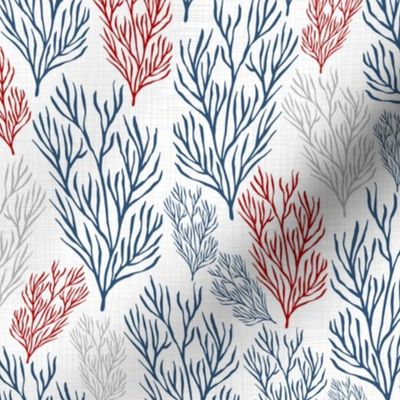 Red & Blue Seaweeds Textured V.03