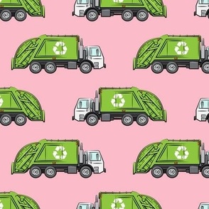 Recycle Trucks - Recycling Truck Garbage Truck Green - pink - LAD19