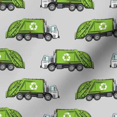 Recycle Trucks - Recycling Truck Garbage Truck Green - grey  - LAD19