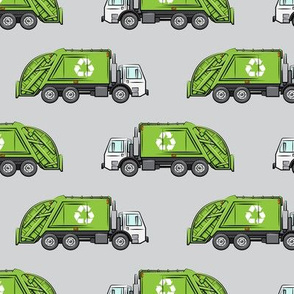 Recycle Trucks - Recycling Truck Garbage Truck Green - grey  - LAD19