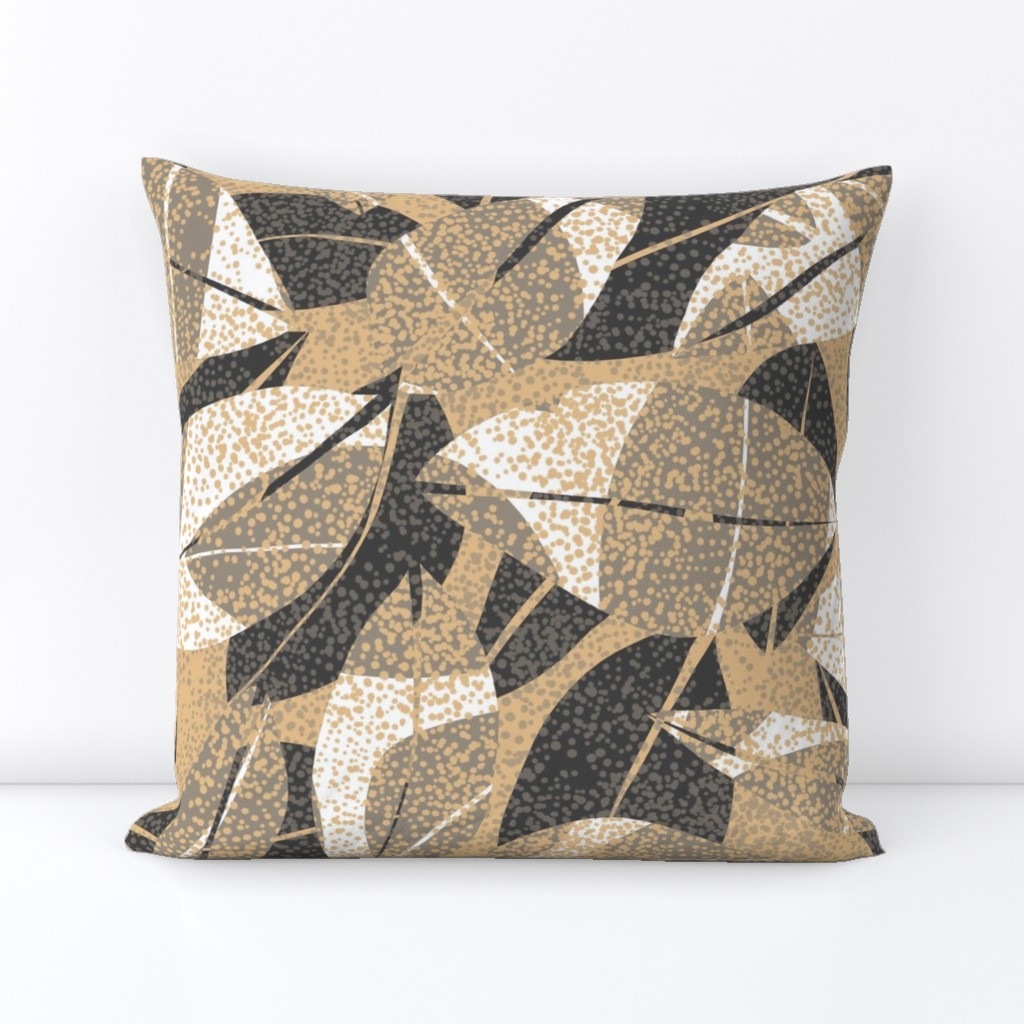 Spotted Leaves Dove Jute Charcoal 150