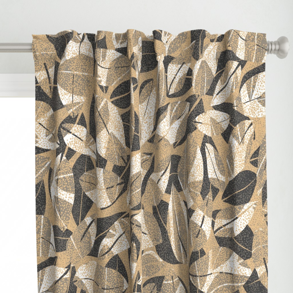 Spotted Leaves Dove Jute Charcoal 150