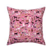 Dogs fabric -  dog fabric lots of breeds cute dogs best dog fabric best dogs cute dog breed design dog owners will love this cute dog fabric - pink
