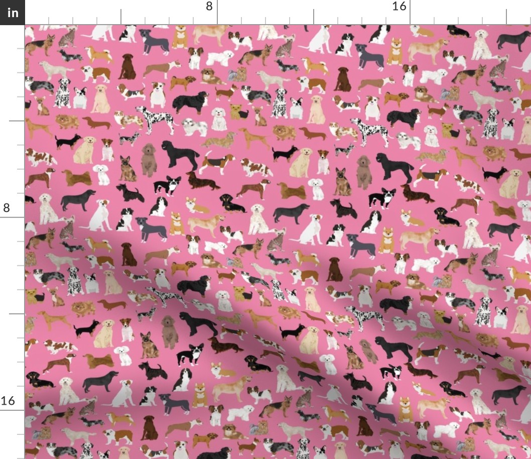 Dogs fabric -  dog fabric lots of breeds cute dogs best dog fabric best dogs cute dog breed design dog owners will love this cute dog fabric - pink