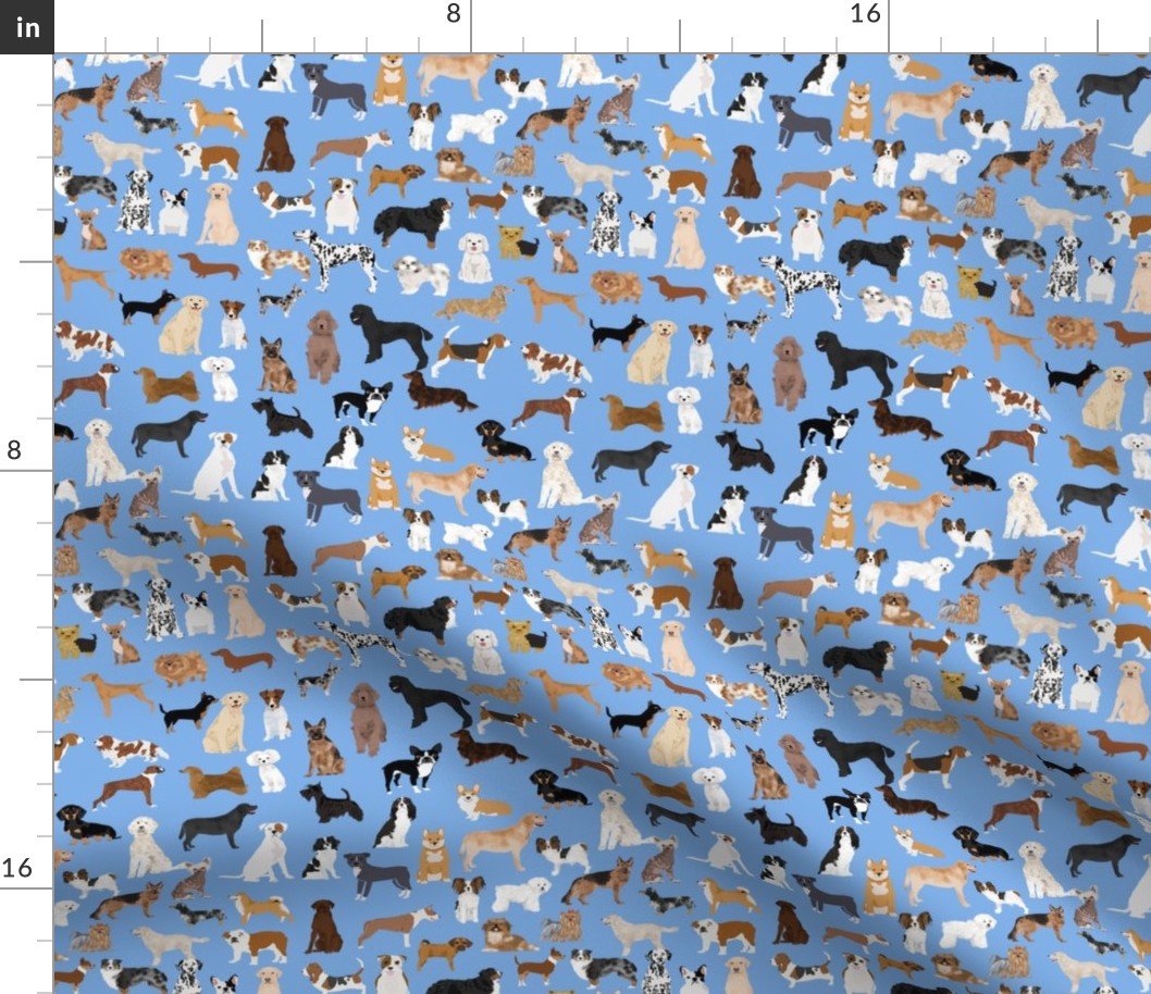 Dogs fabric -  dog fabric lots of breeds cute dogs best dog fabric best dogs cute dog breed design dog owners will love this cute dog fabric - baby blue