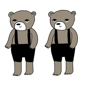 Bear - 8x8 swatch teddy bear - bear in pants - cute bear