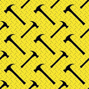 Hammer and Nails on Yellow