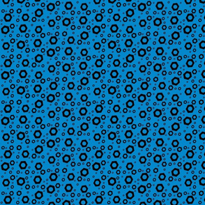 Hex Nuts on Blue