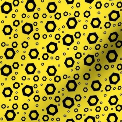 Hex Nuts on Yellow