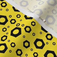 Hex Nuts on Yellow