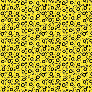 Hex Nuts on Yellow