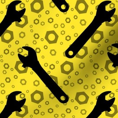 Adjustable Wrenches & Nuts on Yellow