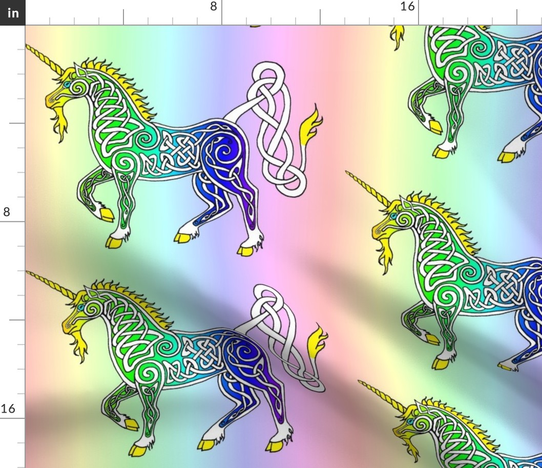 Rainbow Celtic Unicorn 