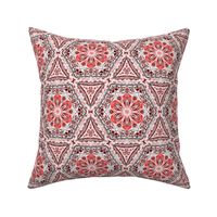 Coral Textured Floral Hexagon Stars