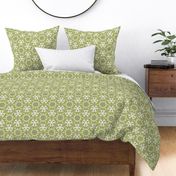 Olive Green Textured Boho Hex Pattern