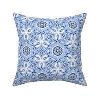 Periwinkle Blue Textured Boho Hex Pattern