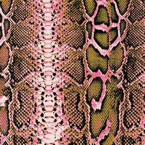 snakeskin mustard and pink
