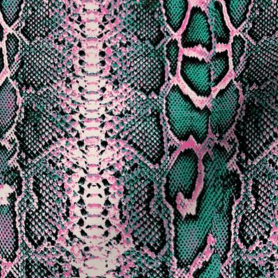 snakeskin emerald green and pink