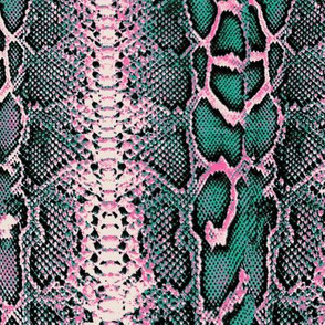 snakeskin emerald green and pink