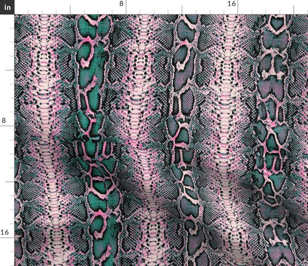 snakeskin emerald green and pink