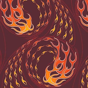 ★ HOT ROD FLAMES ★ Red, Orange, Yellow, Burgundy - Large Scale / Collection : On fire -Burning Prints