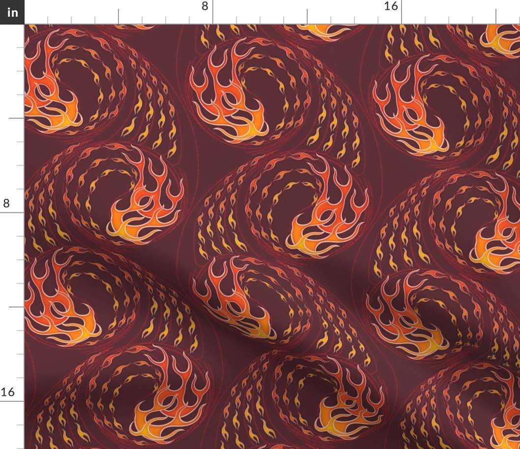 ★ HOT ROD FLAMES ★ Red, Orange, Yellow, Burgundy - Large Scale / Collection : On fire -Burning Prints