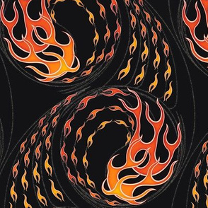 ★ HOT ROD FLAMES ★ Red, Orange, Yellow, Black - Large Scale / Collection : On fire -Burning Prints