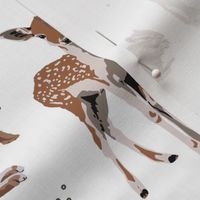 Woodland animals on white - small scale