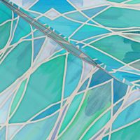 Teal, Aqua & Mint Green Abstract Painting with texture